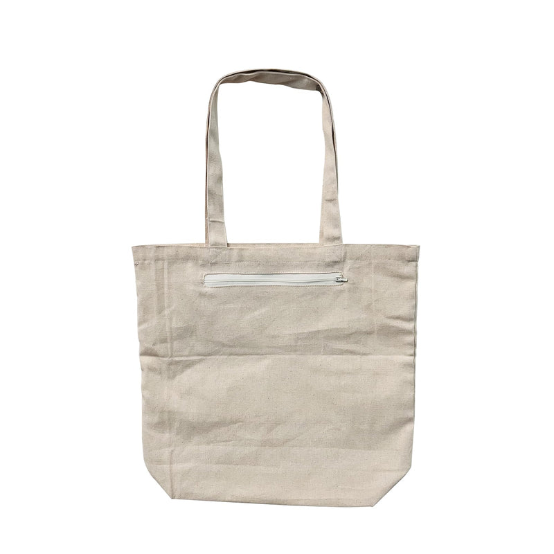 PRINT GALLI 100% Organic Cotton Canvas Tote Bag with Dual Front Pockets | Eco-Friendly, Off-White & Spacious Design | Ideal for Shopping, Travel, and Daily Use | Holds Up to 15 Kg