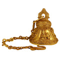 Artvarko Ethnic Handcrafted Engraved Ganesha on Brass Hanging Big Bell with Chain Hanging for Pooja Puja Room Mandir Ghanta Home Entrance Decor