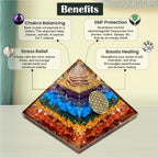 JD FRESH Original 7 Chakra Crystal Laxmi Pyramid Vastu for Home for Good Luck/Money & Wealth/Spiritual Gift/Showpiece for Living Room/Home Décor