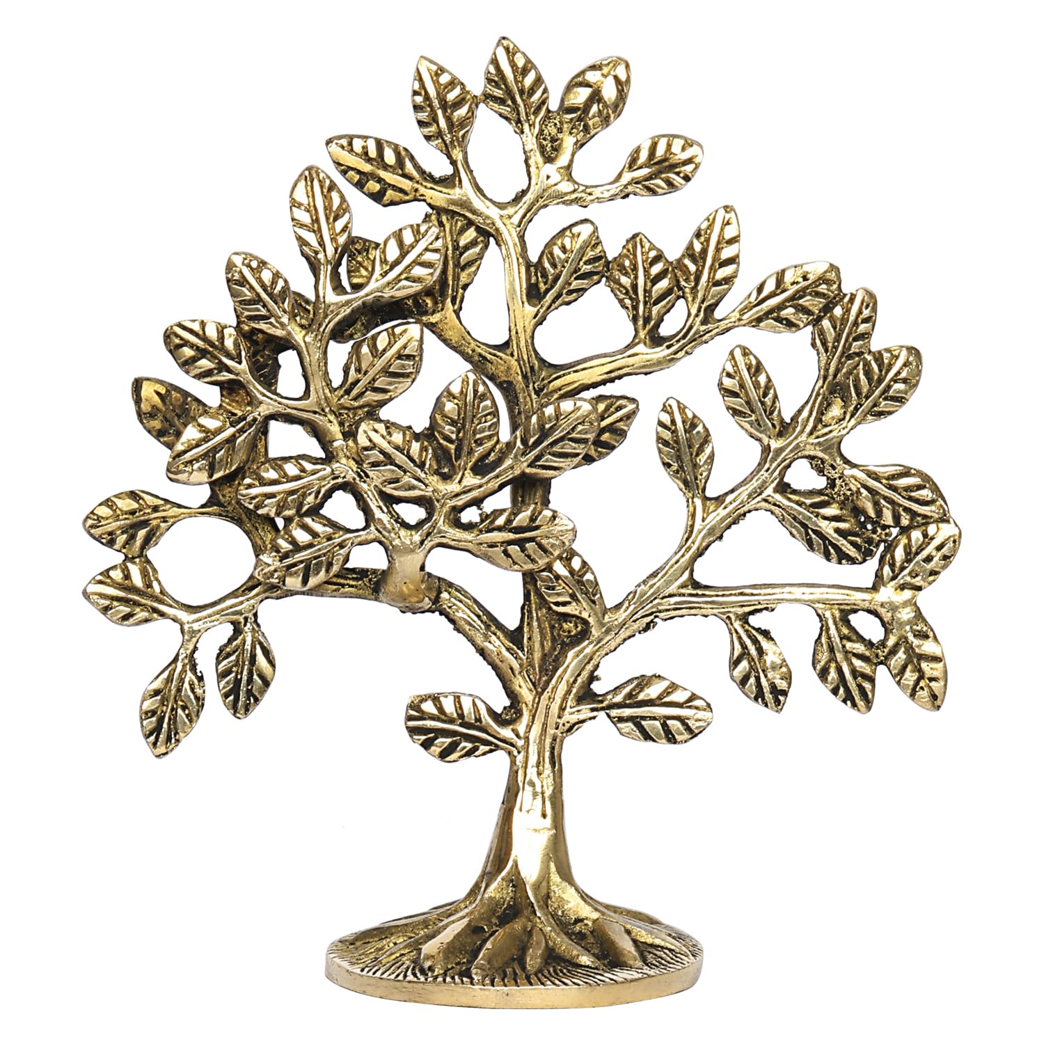 Svarup Brass Kalpavriksha Tree kalpvriksh Showpiece Fengshui Vaastu Tree of Life Good Luck Gift 15 cm.