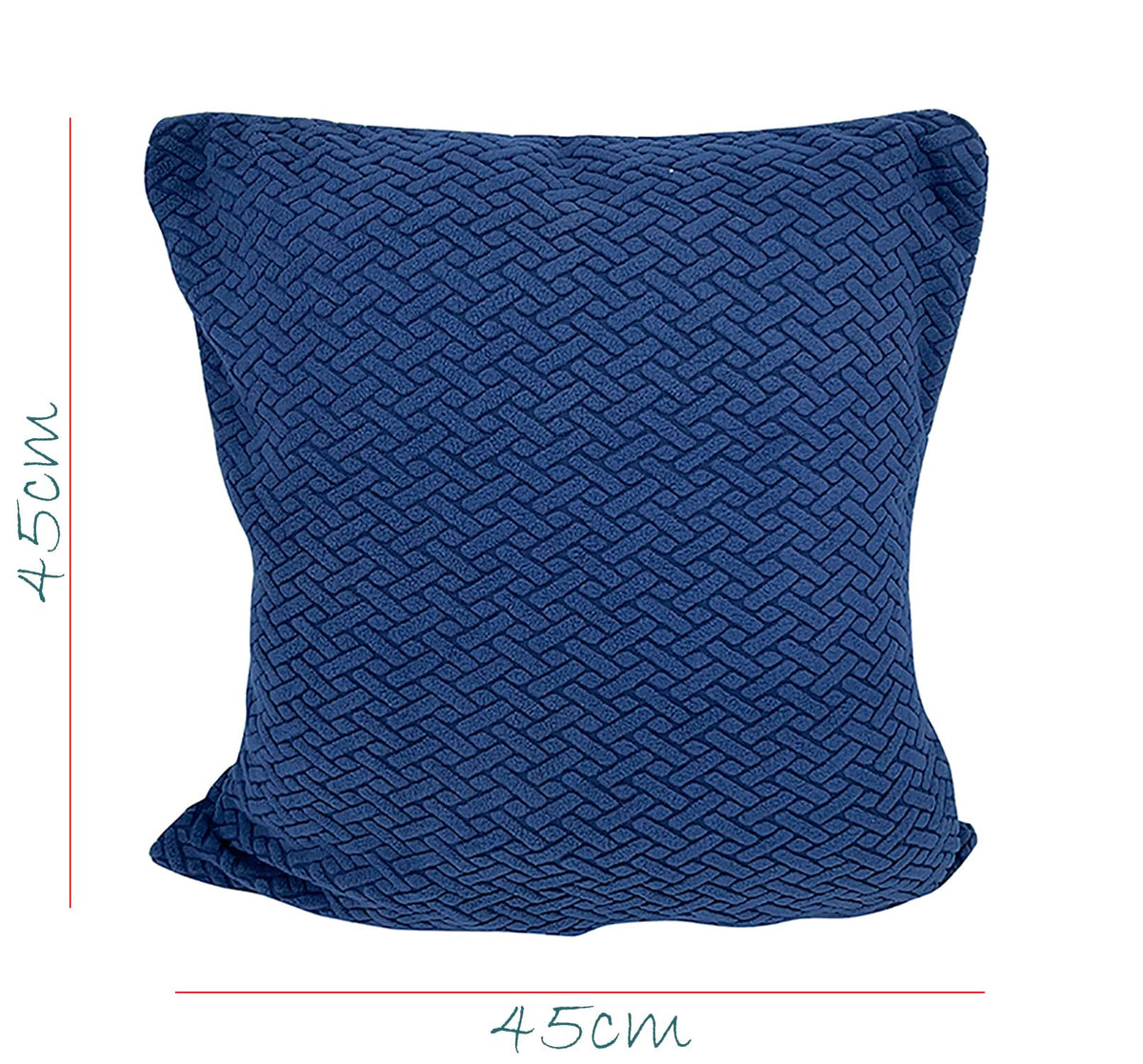 House of Quirk Polar Fleece Fabric Cushion Cover with Zipper Pack of 2 (Navy Blue, 45 x 45 cm)