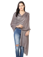 MUFFLY Fine Blended Ultra Soft & Warm Wool Silk Unisex Pashmina Shawl, Stole & Wrap with Hanger (Grey)