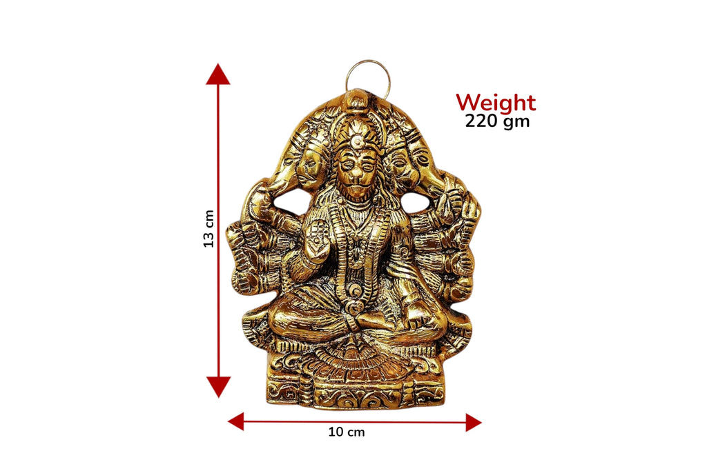 KridayKraft Metal Hanuman ji Statue Showpiece Figurines- Standard, Gold