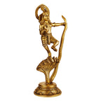 ARTVARKO Brass Dancing Krishna on Kaliya Naag Sheshnag Idol Krishan Decorative Showpiece Figurine for Pooja Room & Gift