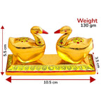 KridayKraft Swan Duck Shap Haldi,KumKum Holder,Chandan Roli Box,Love Birds Couple Duck Pair Chopda,Kumkum Dani,Chawal,Akshat,Haldi use for Pooja,Animal Showpiece & Return Gift Article...