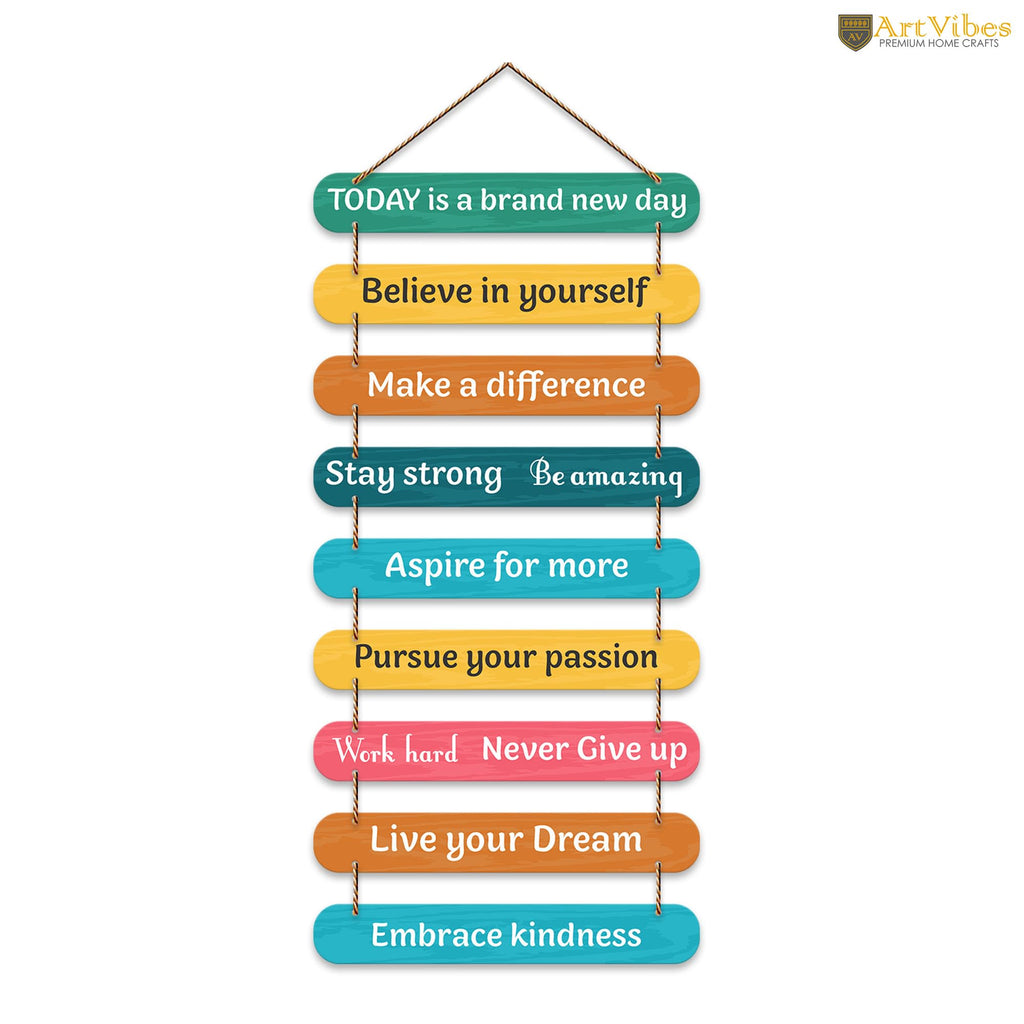 Artvibes Today Is New Day Wooden Wall Hanging for Home | Wall Design | Wall Poster | Quotes | Paintings | Craft For Everyone | Quote Gifts | Handcrafted | Bedroom | Living Room (WH_9311N)