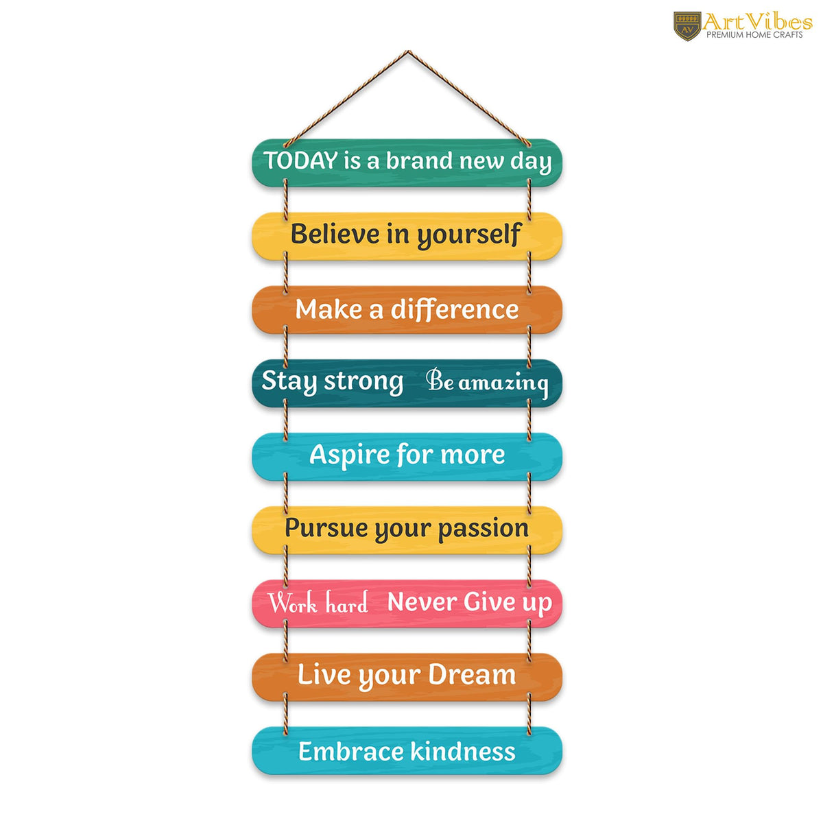 Artvibes Today Is New Day Wooden Wall Hanging for Home | Wall Design | Wall Poster | Quotes | Paintings | Craft For Everyone | Quote Gifts | Handcrafted | Bedroom | Living Room (WH_9311N)