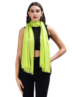 Women's Casual Solid 100% Viscose Fancy Soft & Skin-Friendly Wrap/Scarf/Stole Dupatta for women with Tasal Work Suitable for Every Season, Green