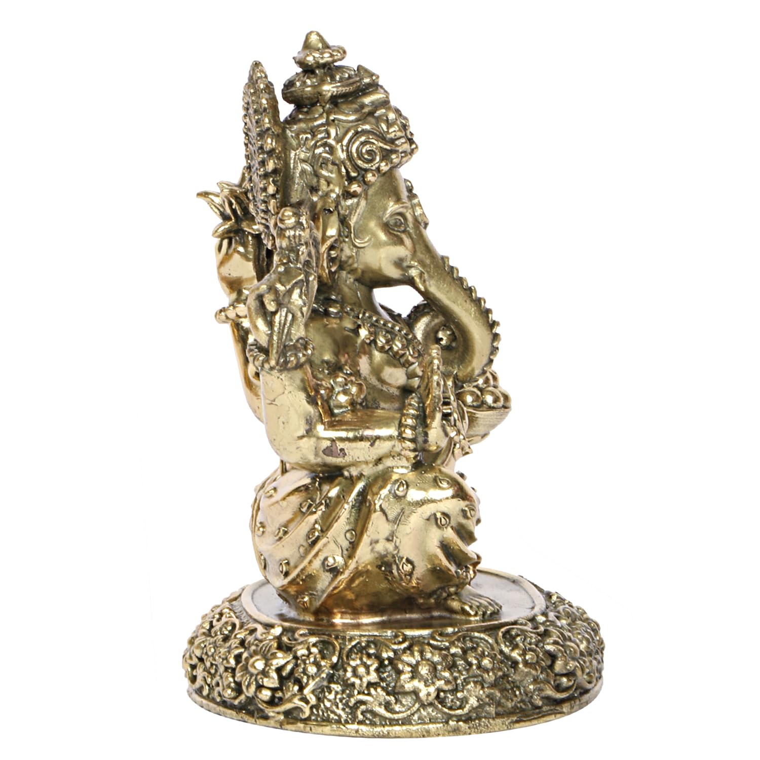 SVARUP Brass Ganesh Lord Ganesha Sitting Murti for Home, Living Room, Office Decor Showpiece for Decoration,Diwali Gift 5 Inch