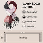 Loritta Womens Scarf Fashion Long Plaid Shawls Wraps Big Grid Winter Warm Lattice Large Scarves Gifts