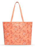 Caprese Snow Tote Bag, Large | Stylish Floral Print Handbag for Women with Laptop Compartment | Spacious, Versatile Office & Daily Essentials Tote | Shoulder Straps, Zipper Closure (Maroon)