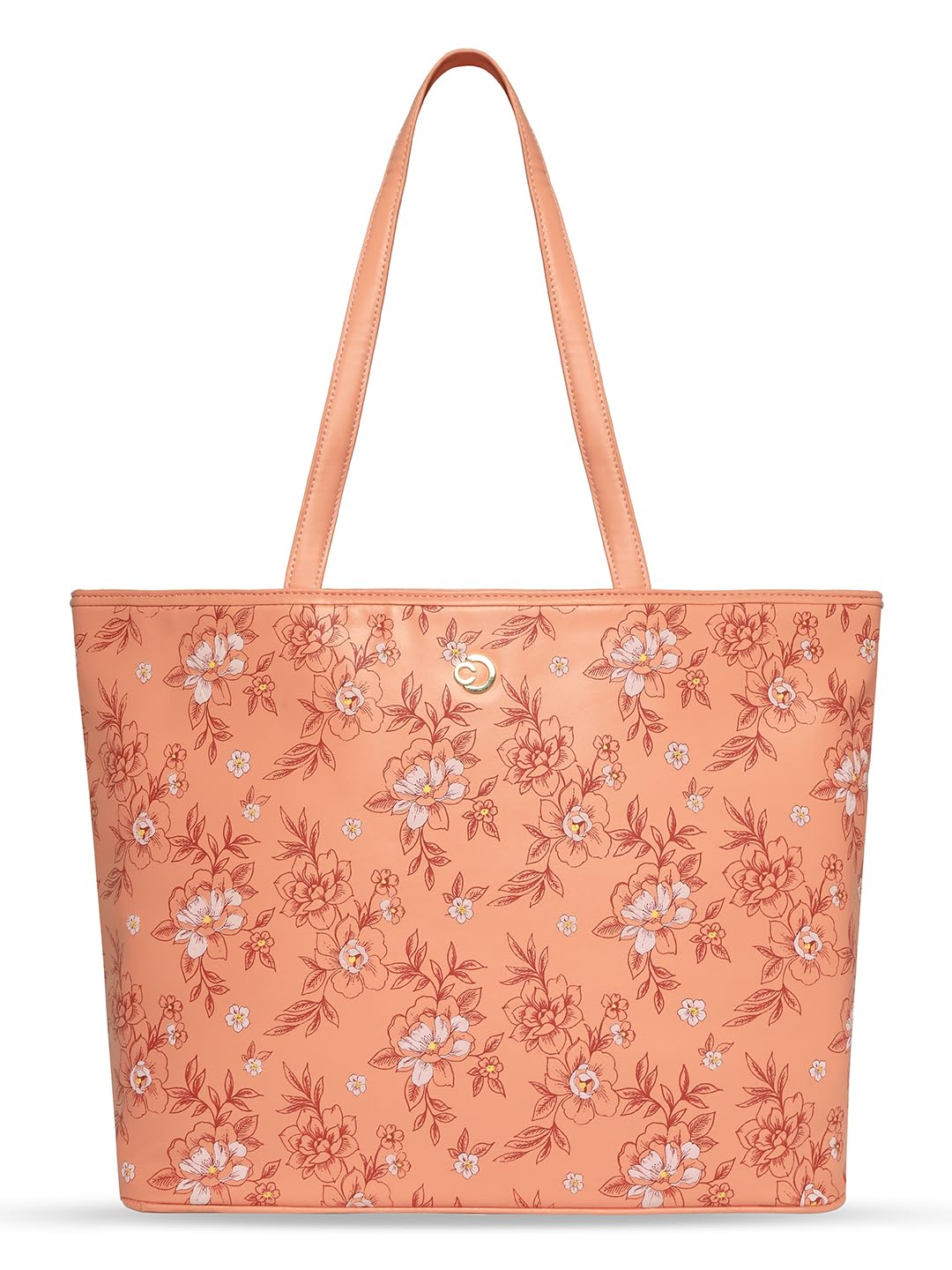 Caprese Snow Tote Bag, Large | Stylish Floral Print Handbag for Women with Laptop Compartment | Spacious, Versatile Office & Daily Essentials Tote | Shoulder Straps, Zipper Closure (Maroon)