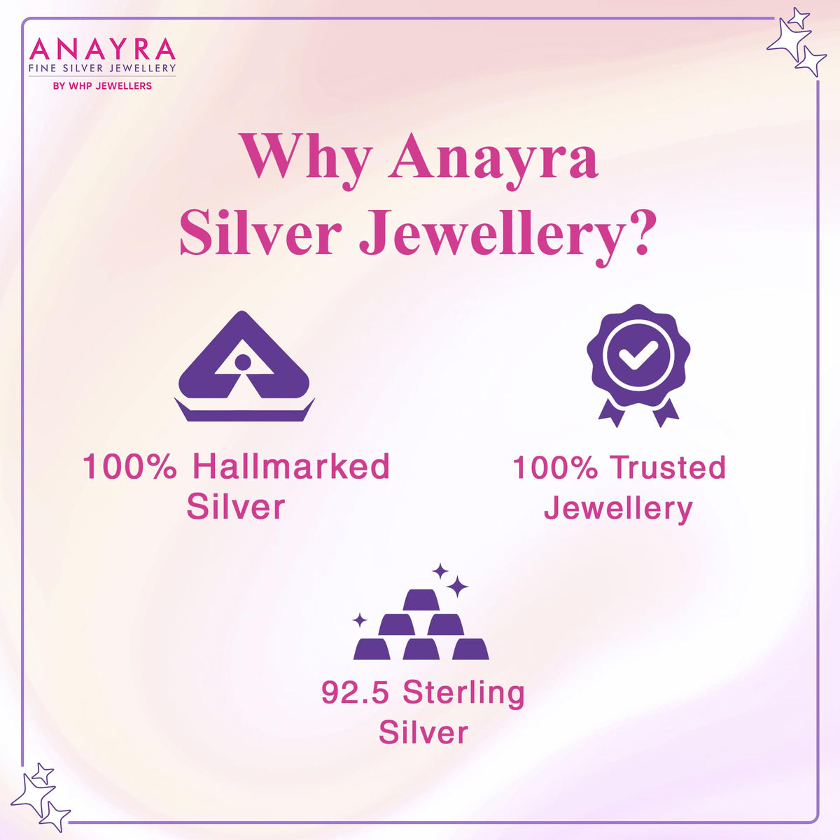 ANAYRA Ciel Classic Sterling Silver Earrings for Women & Girls, Anti Tarnish 925 Sterling Silver Jewellery for Women, Hallmark Certified, Valentine Gift for Girlfriend & Wife