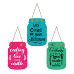 Artvibes Cooking is Love Wall Decoration Items for Kitchen | Cafe | Restaurant | Quotes Decor Item | Printed Wall Decoration | Kitchen Quotes Decor Item | Wall Art | Wall Poster (WH_8923N), Set of 3