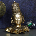 ARTVARKO Brass Devi MATA Uma Parvati Gauri Bust Parvathi Durga Kali Idol for Pooja Home Decor Showpiece God Sculpture Height 12 Inches