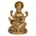 ARTVARKO Laxmi MATA Blessing Sitting on Lotus with Kalash and Owl Lakshmi Luxmi Brass murti for Home Temple 5 Inches.