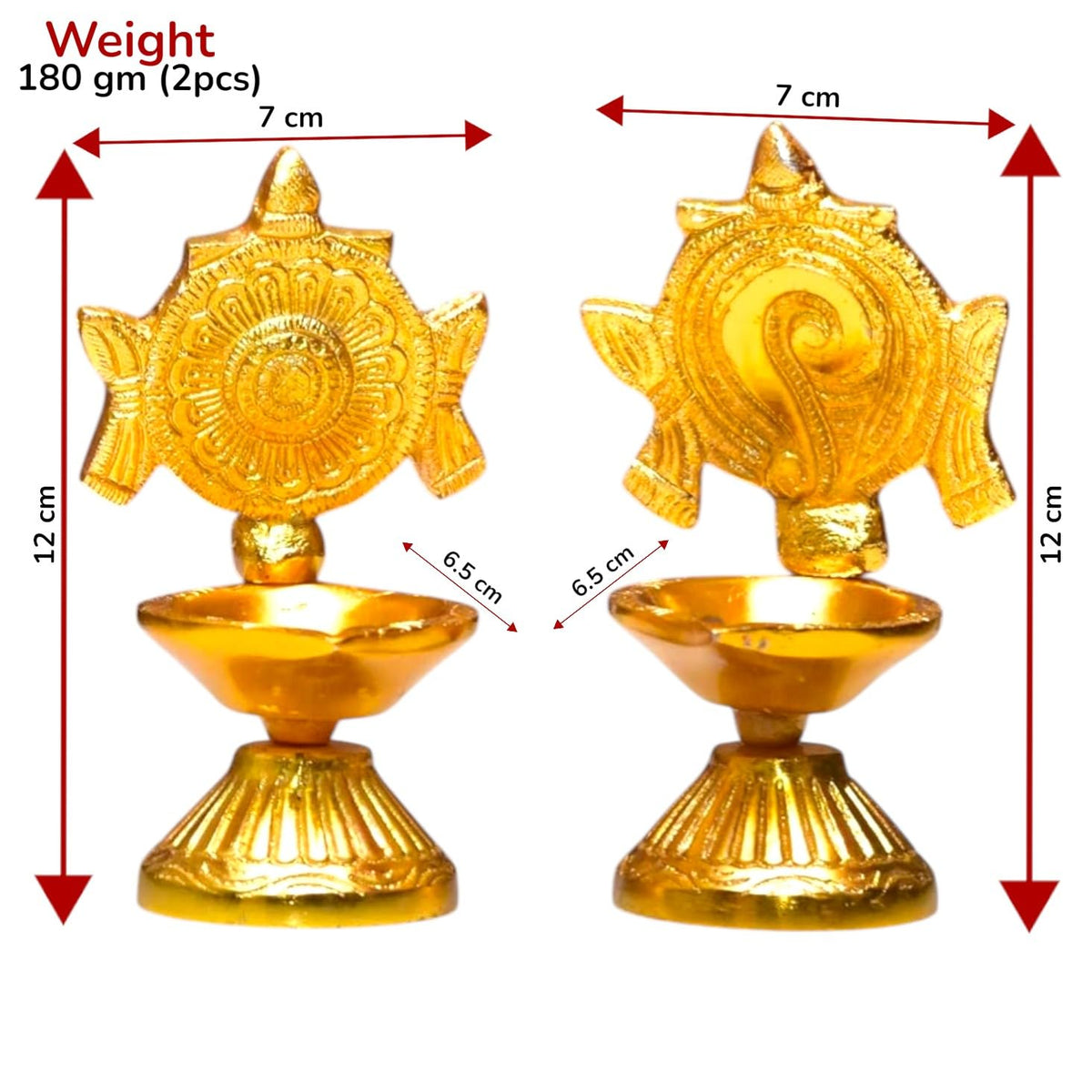 KridayKraft Aluminium Diya for Puja | Pooja Accessory for Home Mandir