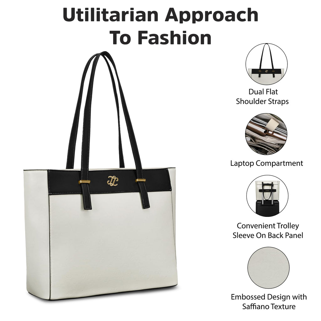 Lavie Signature Women's Maryland Colourblock Tote Laptop Bag | Tote Laptop Bag for Work | Ladies Purse | Stylish Shoulder Bag | Gift for Women