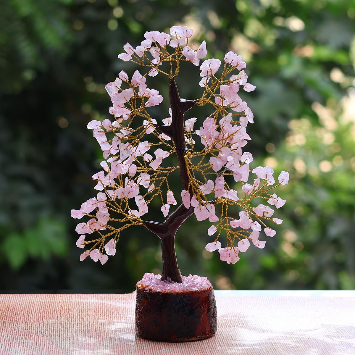 Crystu Certified Rose Quartz Tree, Spiritual Energy & Love, Healing Crystal Tree for Office, Home & Living Room, Unique Gift for Valentine, Housewarming & More