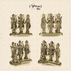 Shilpkala 4.3 Inch Brass Ultra Fine Ram Darbar Idol for Home & Office, Pooja, Table Decor, Worship & Gift