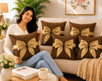 JDX Fancy Cushion Cover for Living Room and Sofa, 8074_Brown