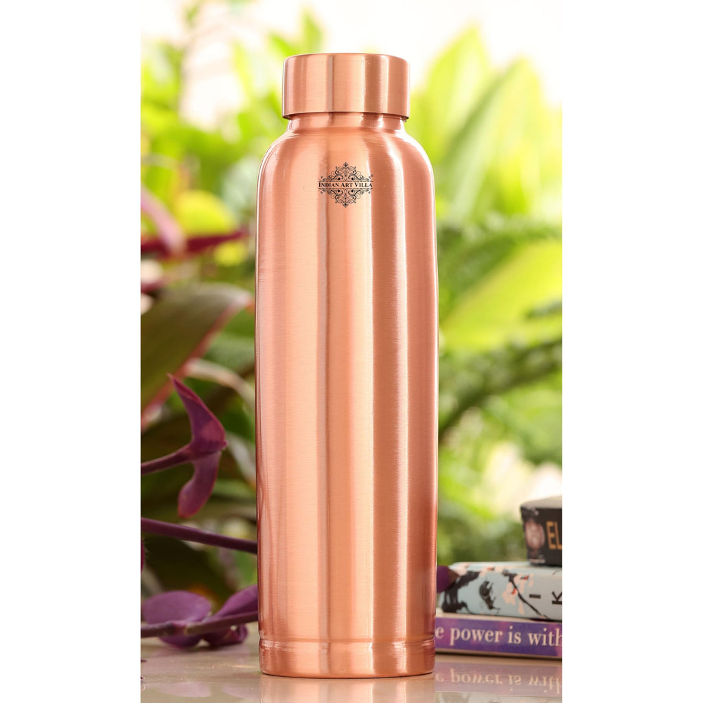INDIAN ART VILLA Pure Copper Water Bottle 750 ML, Leak-Proof & Ergonomic Design, Ayurvedic Health Benefits, Durable Bottle for Office, Gym, Yoga & Travel