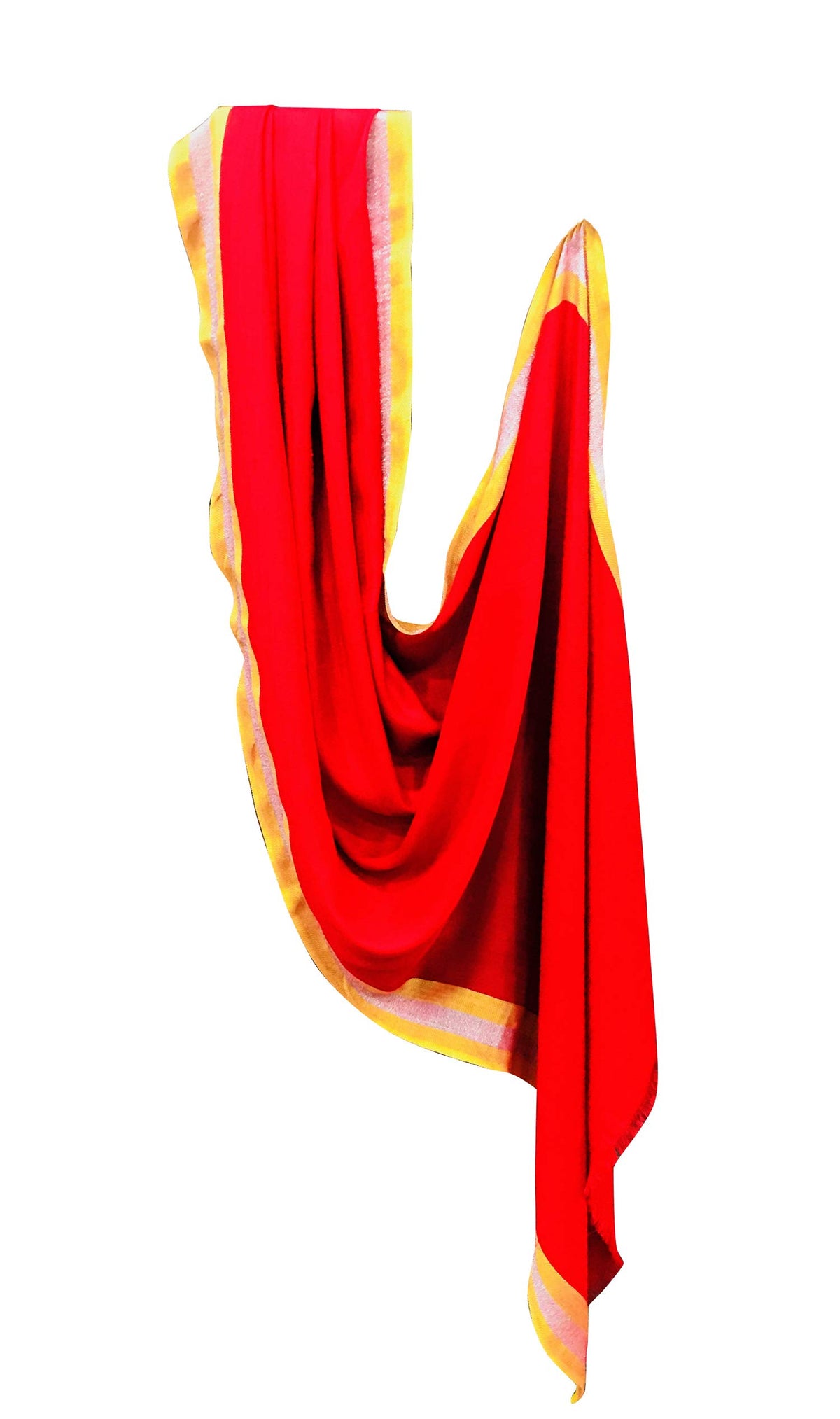 Kabello Jacquard Fabrics Winter Use Woolen Woven Soft Shawls For Women Red Pack Of 1 (Shawls-10)