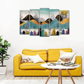 VIBECRAFTS 5 Pieces Modern Art Forest Canvas Wall Painting For Home|Office|Living Room|Gift (PTVC5Pcs2_6511)