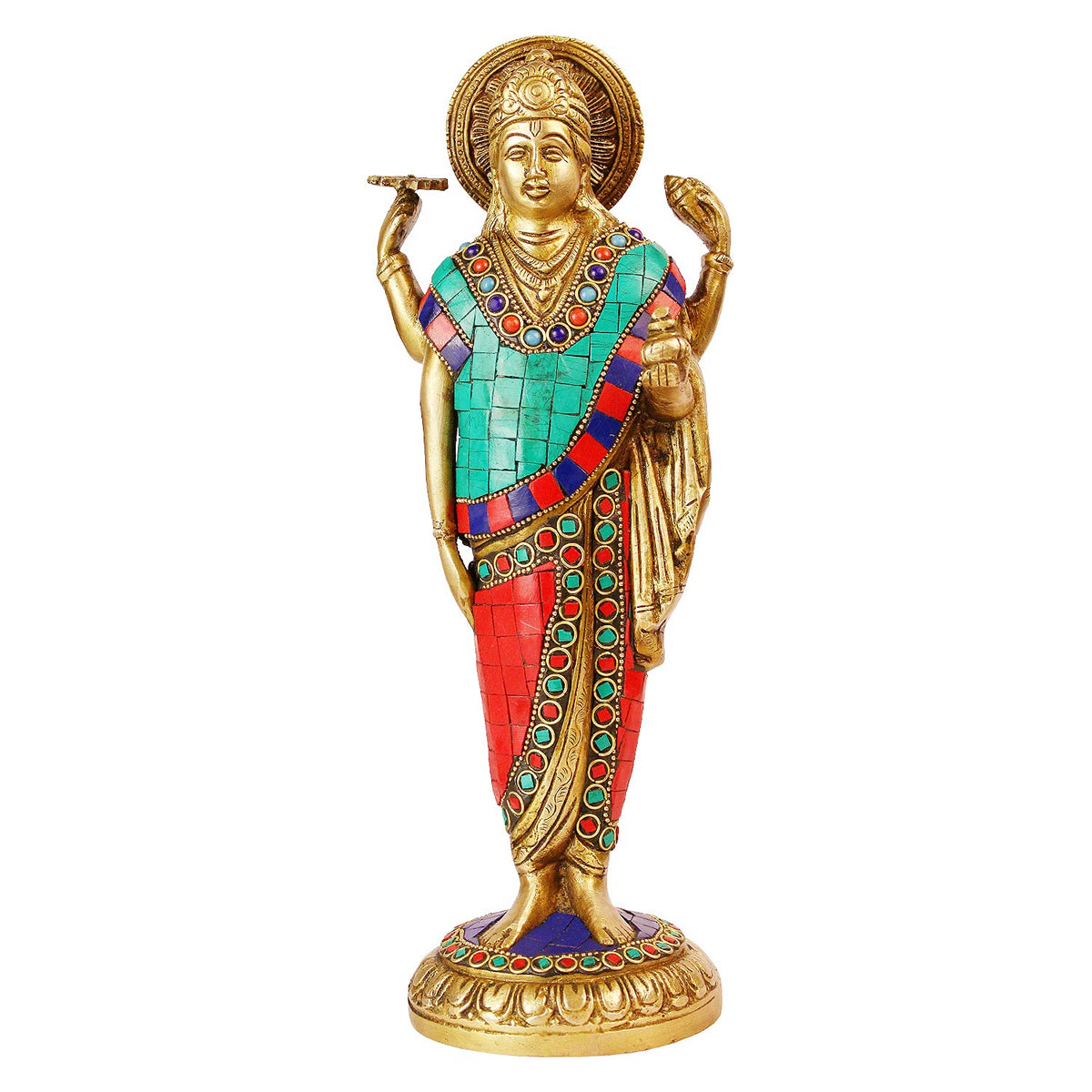 ARTVARKO Brass Dhanavantari Idol The Physician of Gods Dhanvantri Decorative Murti Statue Showpiece for Gift Dhanwantri Statue 12 Inches