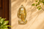 KridayKraft Aluminium Welcome Namaste Lady Door Metal Wall Hanging Decorative Showpiece for Home Wall Decor, House Warming Gift