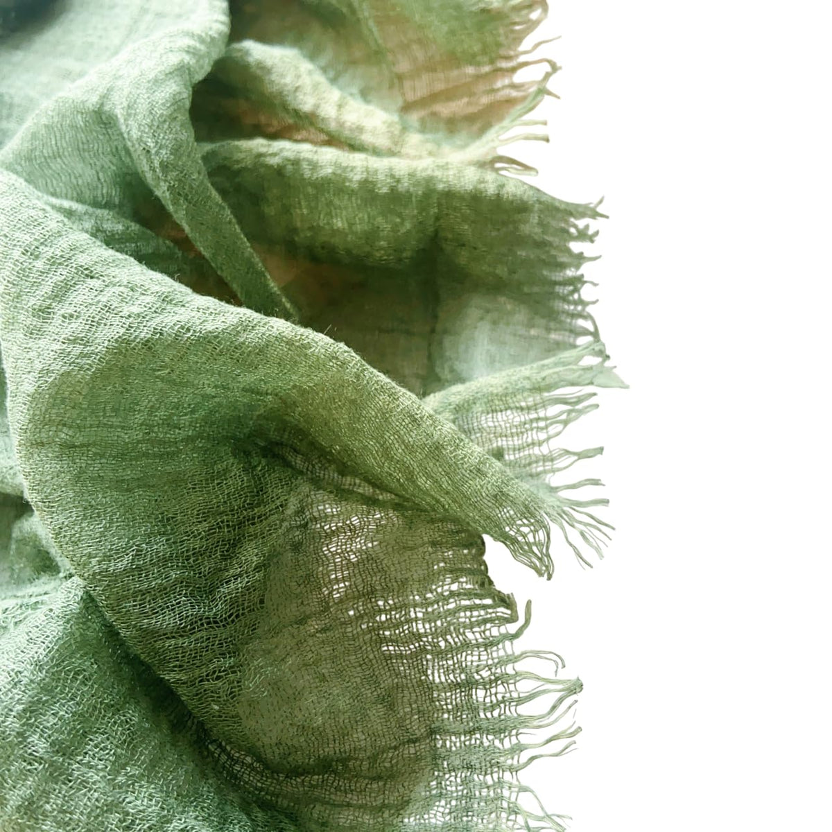 CrossKulture Crinkled PolyCotton Scarf for Women - 180 x 90 cm Stole for Women | PolyCotton Scarf for Summers, Head Cover for Women | Lightweight Scarf for Women | Women Accessory (Olive)