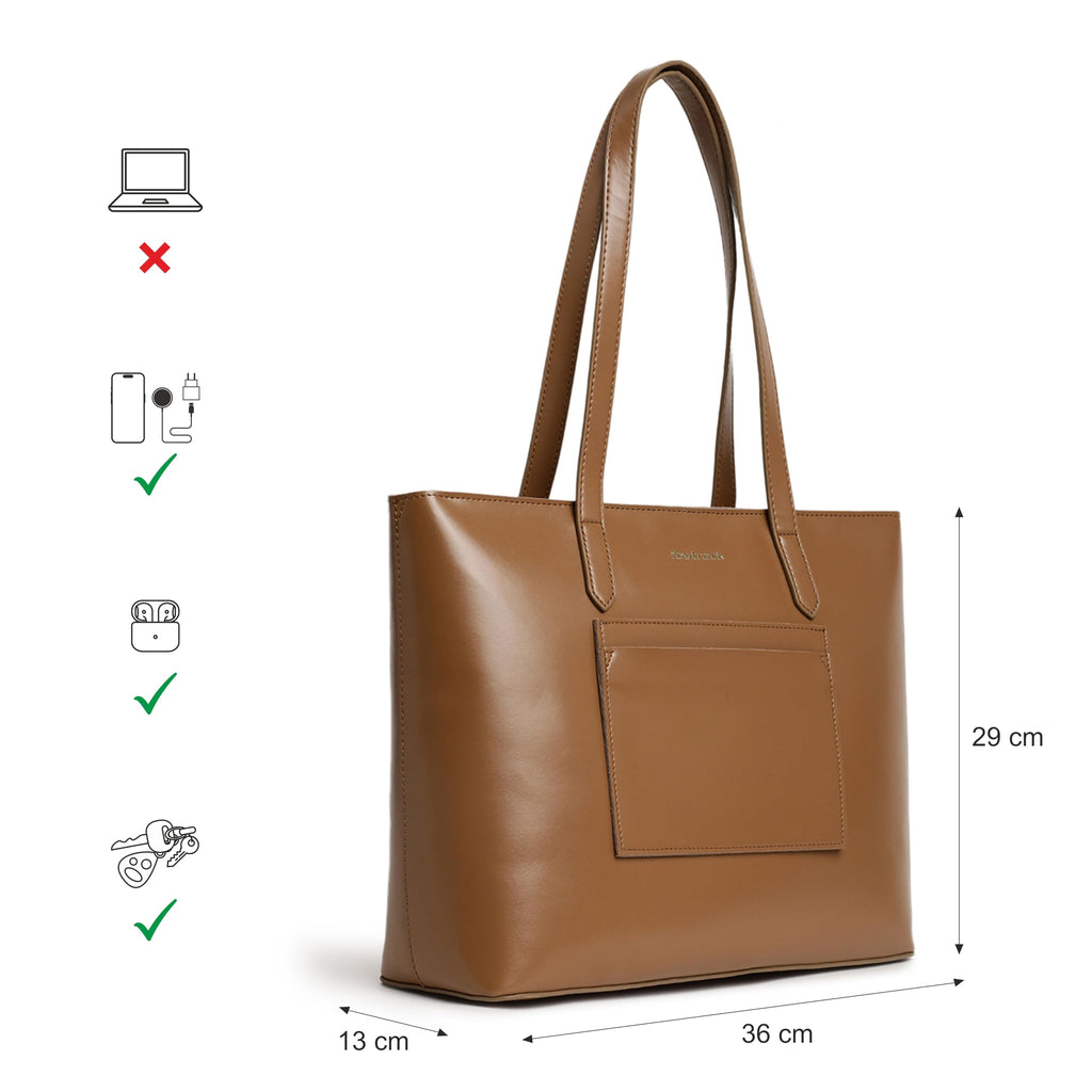 Fastrack PU Structured Tote Bag with Cut Work for Women, Girls and Ladies | College & Office Ready Tote Bag