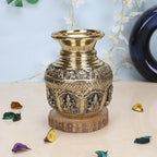 ARTVARKO Brass Ashtalakshmi Kalash Lota, 6 Inch