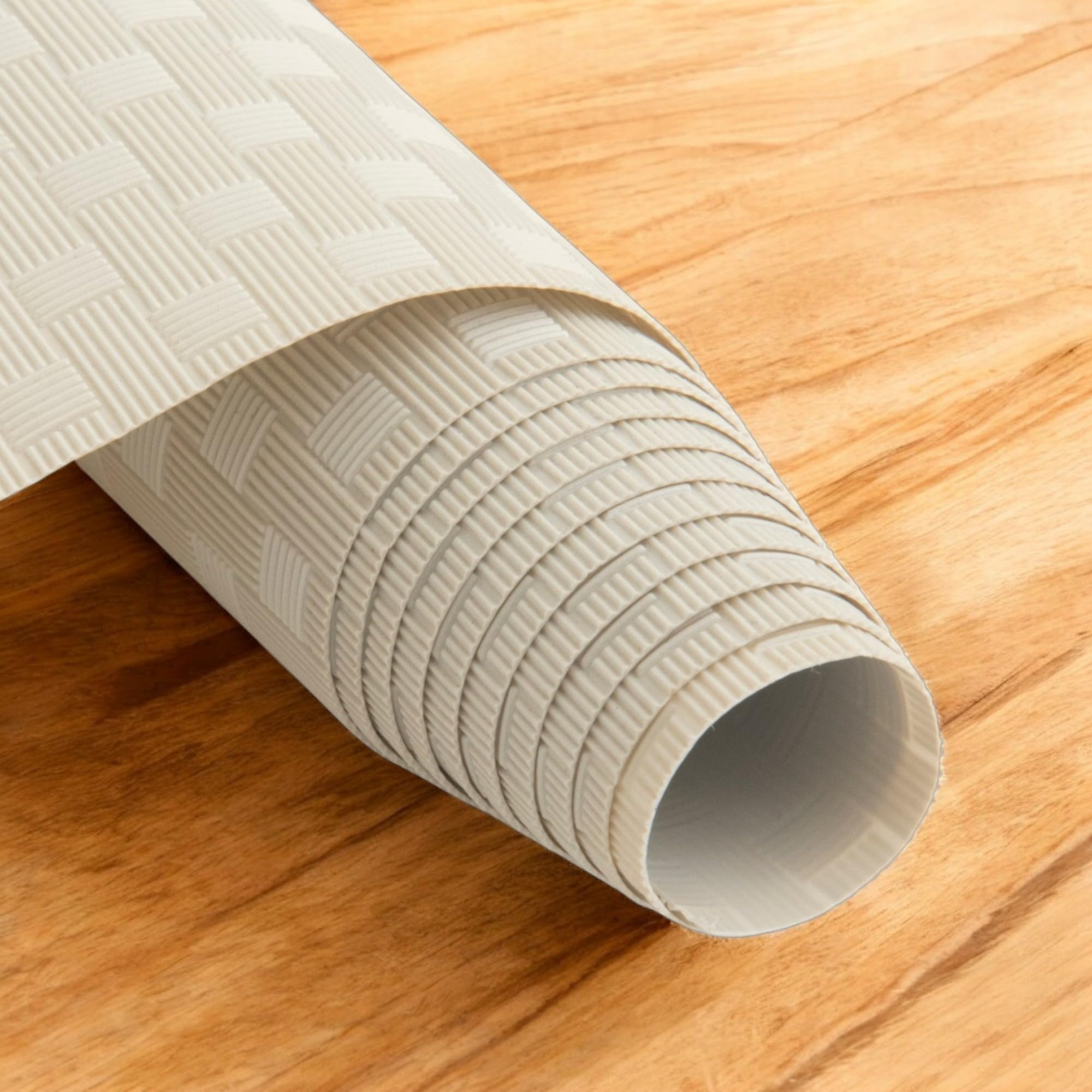 Homestrap Checks Multipurpose Anti-Slip Mat (45cm X 5m)| Ideal for Kitchen Shelves, Drawers, Cabinets, Fridge, and Tables | Washable, Waterproof, and Durable Shelf Liner for Cupboards in Beige Kafalo