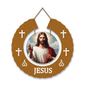 Artvibes Jesus Christ Round Shape MDF Wooden Wall Decor Items For Living Room | Office | Spiritual Decor Items | Religious Wall Art | Wall Poster | Modern Decor Items | Unique Gift (WH_9808N)