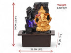 KridayKraft Ganesh Waterfall Design Table top Colour Changing Lights Fountain Polyresin Showpiece for Home Garden Living Room Decor Decoration Gift Items, 30 CM 1.3 kg