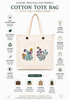 Supadaa Large Canvas Tote Bag For Women With Zipper Premium Cotton Shoulder Handbag Reusable Shopping Office College Travel Beach Grocery Bag (Pocket)