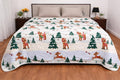 Bhoomi Impex Premium 100% Cotton Dohar for Double Bed (84 x 90 Inches) | 2 Layer Lightweight AC Blanket | 150 GSM | Summer Comforter | Ultra Soft Breathable All Season Blanket Green Leaf Print Kafalo