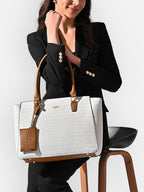 Lavie Luxe Women's Mono Kelly25 Monogram Print Tote Laptop Bag for Women | Fits Upto 15 Inch Laptop | Tote Laptop Bag for Work | Ladies purse | Stylish Shoulder Bag | Gift For Women