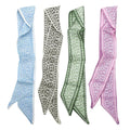 SANNIDHI 4 Pcs Hair Scarf for Women, Floral Twilly Bag Ribbon 34''x2.4''