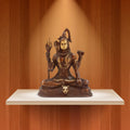 ARTVARKO Brass Blessing Shiva Bhagwan Statue Murti Sitting with Trishul for Home Decor Pooja Room Shivji Idol 9 Inch