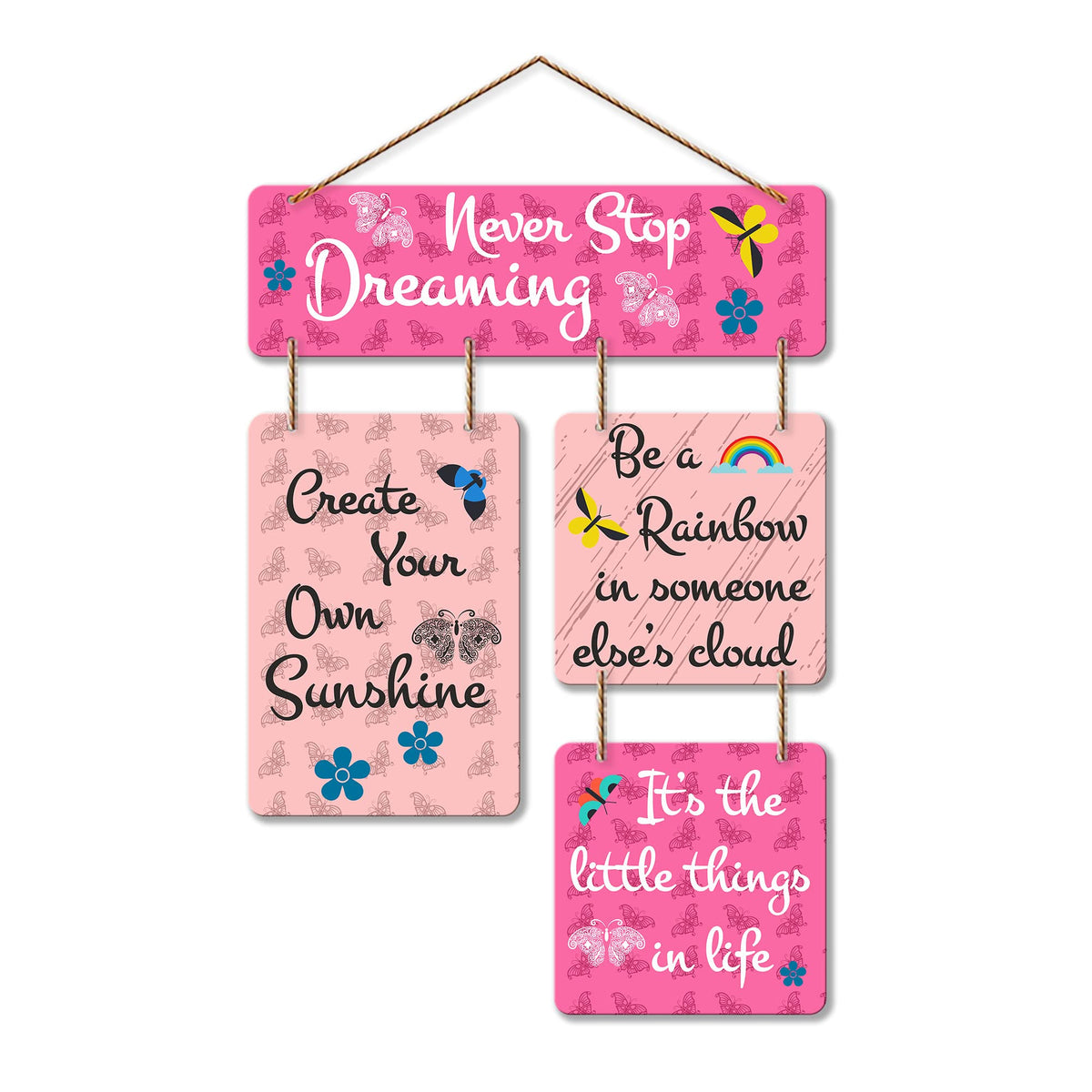 Artvibes Never Stop Dreaming Printed Wooden Wall Hanging | Office Paintings For Wall | Motivational Wall Decor | Wall Poster | Graphic Art | Gift Items | Office Wall Decoration Items (WH_6501N)