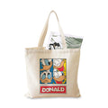 Darkbuck Cartoon Canvas Tote Bag For Women & Men Shoulder Unisex Zipper Lock White Totebag Donald Duck