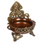 ARTVARKO Brass Urli Traditional Ethnic Design Decorative Bowl Showpiece Antique Copper & Golden Finish (LxBxH 9x8x11 Inches)