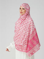 ANAApparels ANA Amal Pink Floral Dupatta | 88 x 43 Inches – Premium Mulmul Cotton | Lace Border | Lightweight, Soft & Breathable