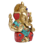ARTVARKO Brass Bhagwan Ganesha in Blessing Posture Ganesh Ganpati Home Entrance Office Decor Idol Marriage Gift Murti Pooja 4.5 Inches