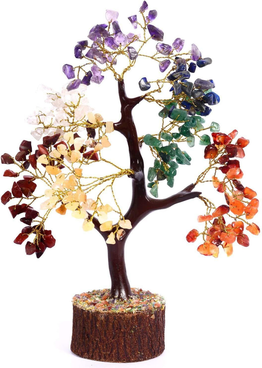 Viyona Fashion Seven Chakra Crystal Bonsai Money Tree Natural Gemstone Home Office Decor Reiki Healing Positive Energy Decorative Showpiece - Size 9-11 Inches (Crystal,Stone)