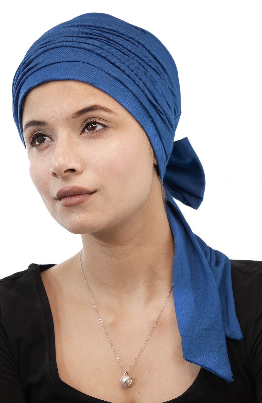 The Headscarves Women's Bamboo Viscose Prana Scarf (HS131_Classic Blue)