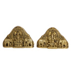 SVARUP Brass Lakshmi Ganesha Idol Set Bhagwan Ganpati Murti Sitting Laxmi Ganesh for Home Office Decor Gift Height 4.75 Inch