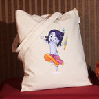 Gift a Joy Govinda Printed Cotton Canvas Tote Bag for Women | Reusable Shoulder Shopping Bag | Eco-Friendly Tote for Office, College, Travel & Everyday Use